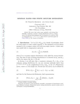 Minimax rates for finite mixture estimation