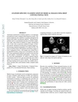 Anatomy-specific classification of medical images using deep
  convolutional nets