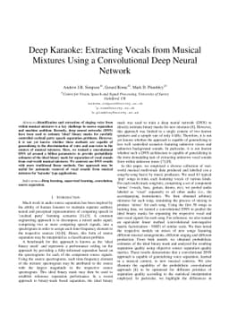 Deep Karaoke: Extracting Vocals from Musical Mixtures Using a
  Convolutional Deep Neural Network