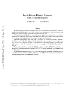 Local, Private, Efficient Protocols for Succinct Histograms