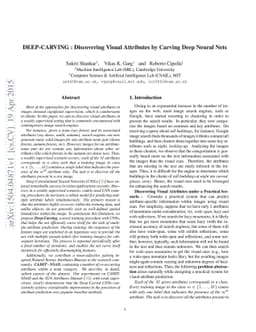 DEEP-CARVING: Discovering Visual Attributes by Carving Deep Neural Nets