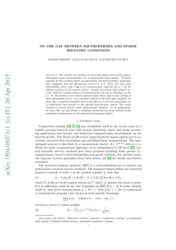 On the gap between RIP-properties and sparse recovery conditions