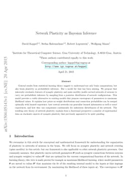Network Plasticity as Bayesian Inference