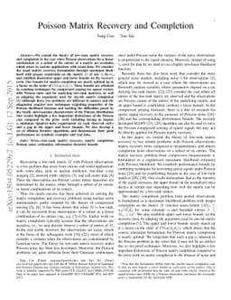 Poisson Matrix Recovery and Completion