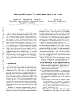 Deep Spatial Pyramid: The Devil is Once Again in the Details