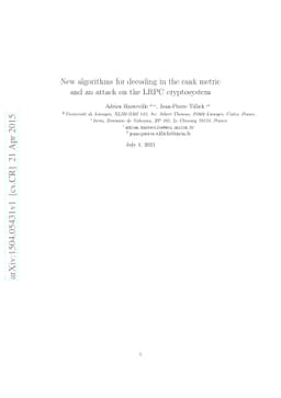 New algorithms for decoding in the rank metric and an attack on the LRPC
  cryptosystem