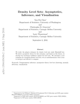 Density Level Sets: Asymptotics, Inference, and Visualization