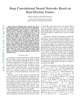 Deep Convolutional Neural Networks Based on Semi-Discrete Frames