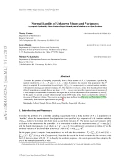 Normal Bandits of Unknown Means and Variances: Asymptotic Optimality,
  Finite Horizon Regret Bounds, and a Solution to an Open Problem