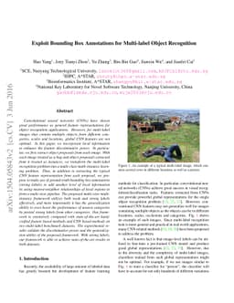Exploit Bounding Box Annotations for Multi-label Object Recognition