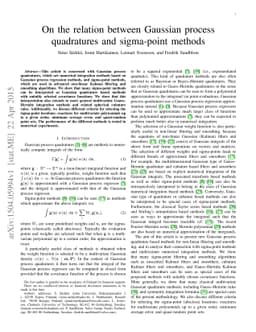 On the relation between Gaussian process quadratures and sigma-point
  methods