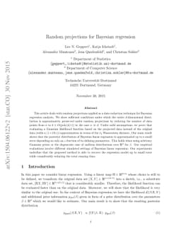 Random projections for Bayesian regression