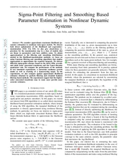 Sigma-Point Filtering and Smoothing Based Parameter Estimation in
  Nonlinear Dynamic Systems