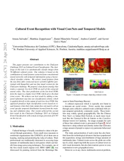 Cultural Event Recognition with Visual ConvNets and Temporal Models