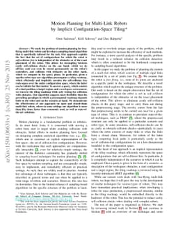 Motion Planning for Multi-Link Robots by Implicit Configuration-Space
  Tiling