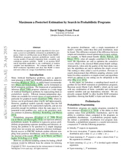 Maximum a Posteriori Estimation by Search in Probabilistic Programs