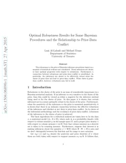 Optimal Robustness Results for Some Bayesian Procedures and the
  Relationship to Prior-Data Conflict