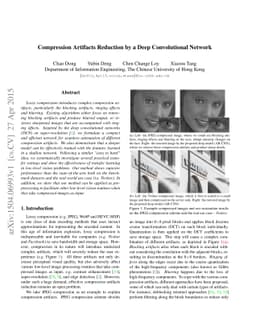 Compression Artifacts Reduction by a Deep Convolutional Network