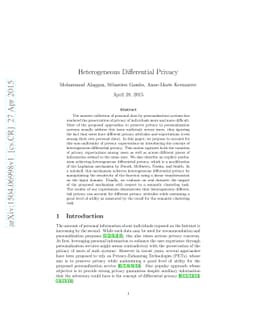 Heterogeneous Differential Privacy