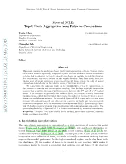 Spectral MLE: Top-$K$ Rank Aggregation from Pairwise Comparisons