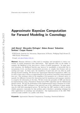 Approximate Bayesian Computation for Forward Modeling in Cosmology