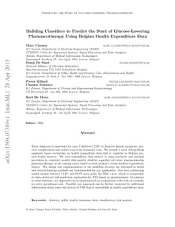 Building Classifiers to Predict the Start of Glucose-Lowering
  Pharmacotherapy Using Belgian Health Expenditure Data