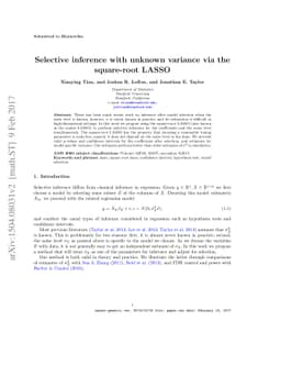 Selective inference with unknown variance via the square-root LASSO