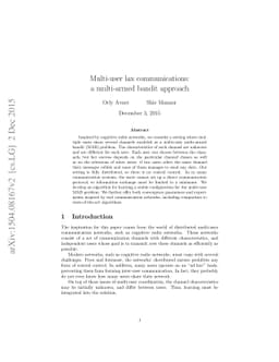 Multi-user lax communications: a multi-armed bandit approach