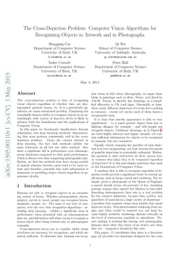 The Cross-Depiction Problem: Computer Vision Algorithms for Recognising
  Objects in Artwork and in Photographs