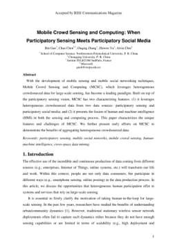 Mobile Crowd Sensing and Computing: When Participatory Sensing Meets
  Participatory Social Media