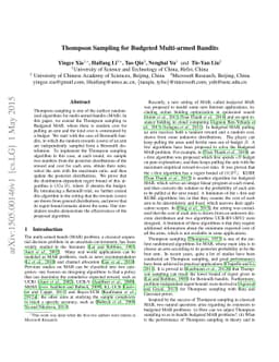 Thompson Sampling for Budgeted Multi-armed Bandits