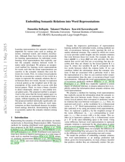 Embedding Semantic Relations into Word Representations