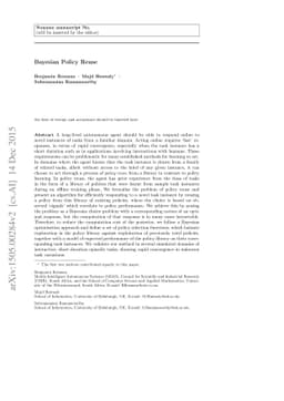 Bayesian Policy Reuse