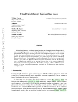 Using PCA to Efficiently Represent State Spaces