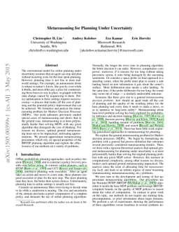 Metareasoning for Planning Under Uncertainty