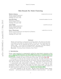 Risk Bounds For Mode Clustering