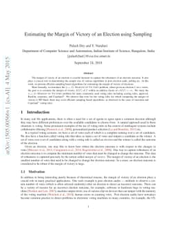 Estimating the Margin of Victory of an Election using Sampling