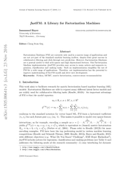 fastFM: A Library for Factorization Machines