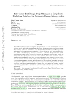 Interleaved Text/Image Deep Mining on a Large-Scale Radiology Database
  for Automated Image Interpretation