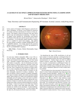 A Gaussian Scale Space Approach For Exudates Detection, Classification
  And Severity Prediction
