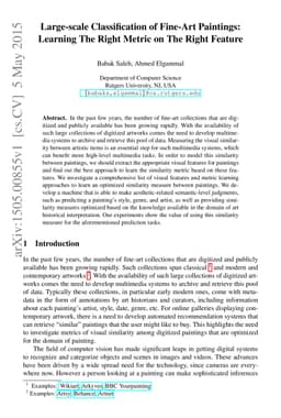 Large-scale Classification of Fine-Art Paintings: Learning The Right
  Metric on The Right Feature