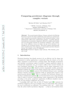 Comparing persistence diagrams through complex vectors