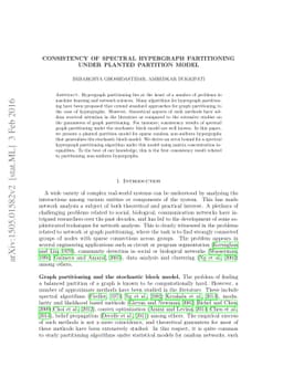 Consistency of Spectral Hypergraph Partitioning under Planted Partition
  Model