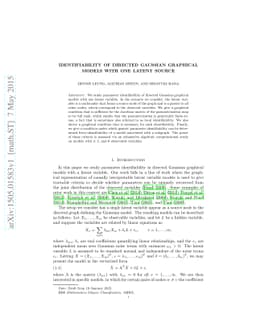 Identifiability of directed Gaussian graphical models with one latent
  source