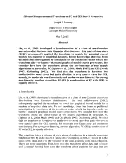 Effects of Nonparanormal Transform on PC and GES Search Accuracies