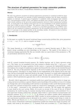 The structure of optimal parameters for image restoration problems