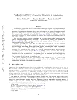 An Empirical Study of Leading Measures of Dependence