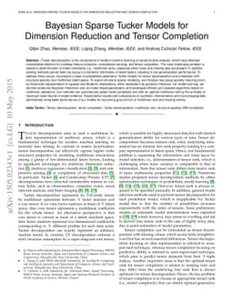 Bayesian Sparse Tucker Models for Dimension Reduction and Tensor
  Completion