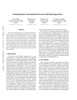Training Deeper Convolutional Networks with Deep Supervision
