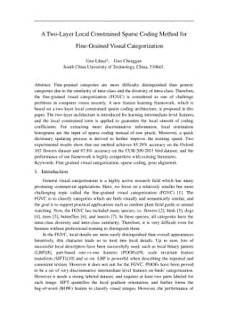 A Two-Layer Local Constrained Sparse Coding Method for Fine-Grained
  Visual Categorization